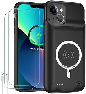 Battery Case for iPhone 13,Upgraded 10000mAh High Capacity Rechargeable Portable Protective Extended Charger Case Wireless Charging Compatible with iPhone 13 (6.1 inch) Charging Case & Carplay (Black)