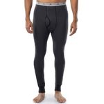 Indera Expedition Weight Cotton Raschel Knit Long Johns Thermal Underwear for Men, Black, Large