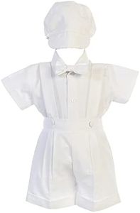 Baptism outfits for Boys, Baby Boy Christening Outfit, Baptismal Vest Short Clothes - Ropa de Bautizo para Niño Bebe, White, 6-12 months