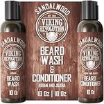 Viking Revolution - Beard Shampoo And Conditioner - Natural Beard Wash & Beard Conditioner With Argan & Jojoba Oils - Softens & Strengthens - Gifts For Men - Sandalwood - 2 x 300 ml