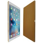 Skinomiå¨ TechSkin - Apple iPad Pro 12.9" Screen Protector + Gold Carbon Fiber Full Body Skin with Free Lifetime Replacement/Front & Back Wrap Clear Film/Ultra HD and Anti-Bubble Invisible Shield