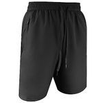 AOMIG Mens Running Gym Quick Dry Shorts, Men's Summer Casual Sports Short with Zipper Pockets, Outdoor Workout Training Short, Elasticated Waist Breathable Stretch Short Pants for Fitness, Jogger