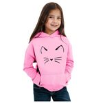 Long Sleeve Girls Hoodie Fashion Cat Graphic Sweatshirt Pullover Hoodie Kids 2-11 Years Hoodies Teen Girls Pocket Casual Sports Athletic Vacation Sweat Tops (6-7 Years) Pink