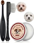 youzhixing Tear Stain Remover Balm for Dogs & Cats with Pro Powder Brush - 3-in-1 Natural Safe Eye Cleaner for Gunk & Stains - Professional Pet Grooming Kit for White Dogs, Maltese & Poodles, 1 oz