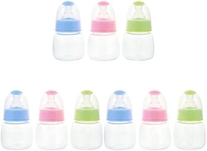 9pcs Mini Cereal Bottle Plastic Feeder Bottles Baby Bottle Juice Hardness for Infant Baby Milk Feeding