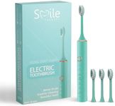 Smile Therapy Advanced Sonic Electric Toothbrush - 6 in 1 for Adults Kids, Rechargeable Long Battery Life 50 Days, with 4 Brush Heads, 6 Modes with 2 Minutes Smart Timer (Green, Electric Toothbrush)