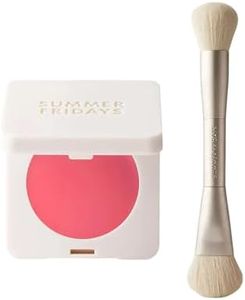 Summer Fridays Sunset Flush Duo - The Blush Brush (1 Count), Blush Butter Balm Pink Sunset (0.14 Oz), Blendable Cream Blush for a Natural, Dewy Glow