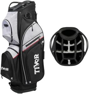 TIVOR 2026 Golf Cart Bag - 14-Way Full-Length Dividers, 9 Pockets, Easy-Access Handle & Ergonomic Straps | Perfect for Cart & Walking, Includes Rain Cover