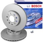 Bosch BD1023 Brake Disc Set - 288 mm Vented High-Carbon Disc - Front Axle - ECE-R90 Certified - Great Cooling and Noise Suppression, Advanced Corrosion protected - 1 Set of 2 Discs