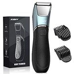 Body Groomer Men, Kibiy Balls Trimmer, Electric Groin Hair Trimmer, Waterproof Wet/Dry Hair Clippers, Body Shavers for Men, Pubic Hair Razor with LED Light and Mirror, Rechargeable, Body Groomer