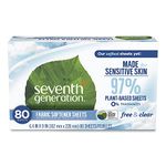 Seventh Generation Fabric Softener Sheets Free and Clear 80 Count