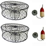 KUFA 2-Pack of CT50 Sports Foldable Crab Trap with 11" Red/White Floats