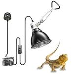 Bonlux Reptile Heat Lamp Holder 200W, Tortoise Heat lamp with Clip and BS Plug for E27 UVA/UVB Bulb, Pet Heat lamp for Reptiles Bearded Dragon,Snake,Chick