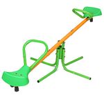 FUNJEPE 360 Degree Rotation Outdoor Kids Spinning Seesaw Sit and Spin Teeter Totter Outdoor Playground Equipment Swivel Teeter Totter for Backyard