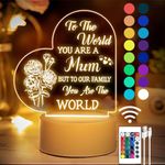 Gifts for Mum Birthday Light, Mother's Day Gifts for Mum from Daughter Son, Personalized Night Lamp for Mum, Mother-in-Law, Step Mum, Acrylic USB Night Lights 16 Colors, Birthday Gift Christmas