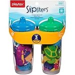 Playtex Sipsters Stage 3 Spill-Proof, Leak-Proof, Break-Proof Insulated Spout Sippy Cups - 9 Ounce - 2 Pack (Color and Design May Vary)