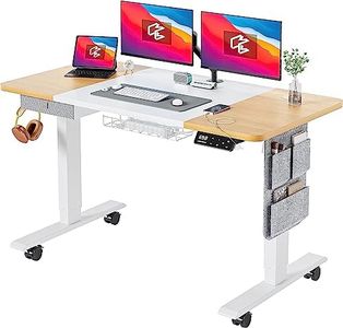 MAIDeSITe Electric Standing Desk Height Adjustable Standing Desk Sit Stand Desk with Memory Control and Anti-Collision Technology for Home Working(120 * 60cm,Black Frame+ Oak Desktop)