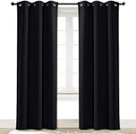 NICETOWN Soundproof Thermal Insulated Blackout Curtain Thermal Insulated Solid Grommet Room Darkening Drape for Dining Room (Single Panel, 42 inches by 84 inch, Black)