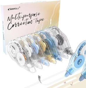 CHANGLi White Correction Tape, Yellow Correction Tape, Secure Correction Tapes, 65FT, 90° Rotating Tip, Tear-Resistant Tape for Office, School Supplies, Includes Storage Pouch