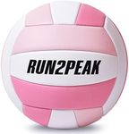 RUN2PEAK Soft Pink Volleyball Ball Gifts for Teen Girls Kids Youth Team Beginners Durable Volleyballs for Outdoor Indoor Beach Pool Water Play Official Size 5 Training Practice Volley Ball