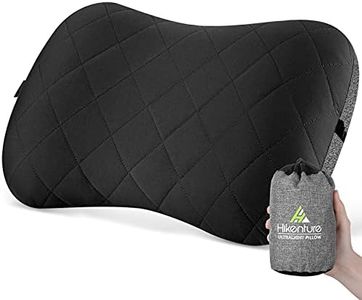 Hikenture Camping Pillow with Removable Cover - Ultralight Inflatable Pillow for Neck Lumbar Support - Upgrade Backpacking Pillow - Washable Travel Air Pillows for Camping, Hiking, Backpacking (Black)