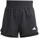 adidas Women's Performance Pacer Training 3-Stripes Woven High-Rise Shorts, Black/White, Medium (3-Inch Length)