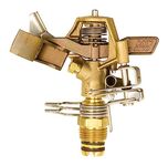 Rain Bird 25PJDAC Brass Impact Sprinkler, Adjustable 0° to 360° Pattern, 20' - 41' Spray Distance