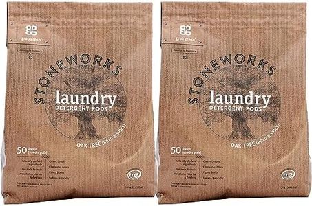 Grab Green Stoneworks Laundry Detergent Pods, 100 Count, Oak Tree Scent, Plant and Mineral Based, Cleans Deeply, Eliminates Odors, Fights Stains, Softens Naturally
