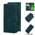 LMFULM® Case for Motorola Moto G7 Play (5.7 Inch) PU Leather Cover Magnetic Holster Wallet Shell Phone Protective Case Stent Function Flip Case Green