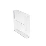 Deflecto Pack of 6 Portrait Literature Stands for Display - A4 Wall Mounted Magazine File Holder - Perfect for Leaflet, Brochure, & Menu - Clear Plastic Document Folder Rack with Flat Back Design