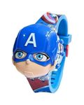 SWADESI STUFF Silicone Kids 3D Cartoon Character Digital Watch For Boys (Multicolor Backlight) (Captain America)