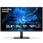 KOORUI 24 inch Computer Monitor,FHD (1920 x 1080) 100Hz 99% sRGB 3000:1,PC Desktop Monitors for Computer,HDMI/VGA Port, 100 x 100 mm VESA Mountable,Visioncare,Black