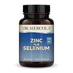 Dr. Mercola Zinc Plus Selenium Dietary Supplement, 30 Servings (30 Capsules), Supports Immune and Overall Health, Non GMO, Soy Free, Gluten Free