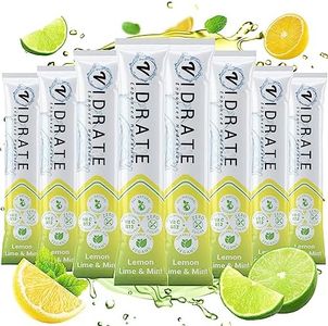 Electrolyte Powder - Lemon Lime & Mint Flavoured Nutrient Water with Vitamins, Zero Sugar & Natural Ingredients - Hydration Drink for Office, Travel & More - ViDrate 8 Pack Electrolyte Sachets