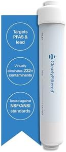 Clearly Filtered Inline Water Filter – Plastic/Vinyl/Copper ¼” Fitting | Targets 232+ Contaminants Including PFAS, Lead & Fluoride | Universal ¼” Inline Filter for Refrigerator Water Lines