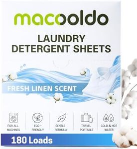 180 Loads Value Pack (Fresh Linen Scented) Hypoallergenic Laundry Detergent Sheets. Eco-Friendly, Zero Waste Liquidless Detergent for Travel, Dorm, RVing, HE & All Washers, Baby Safe