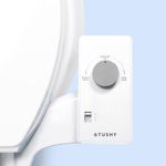TUSHY Classic Bidet Toilet Attachment - Modern Sleek Design - Fresh Clean Water Sprayer - Non-Electric Self Cleaning Nozzle (White/Silver Knob)