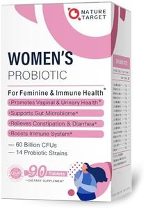 NATURE TARGET Probiotics-for-Women, Probiotics and Prebiotics, Cranberry and D-Mannose, 60-Billion-CFUs, Organic Probiotics for Digestive Health/Gut Health/Immune Booster, Women's Probiotics