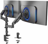 VIVO 17 to 32 inch Dual Pneumatic Monitor Mount, 2 Pneumatic Arms, Adjustable Swivel, Rotation, Heavy Duty VESA Desk Stand with C-clamp, Grommet, Max VESA 100x100, Black, STAND-V002K