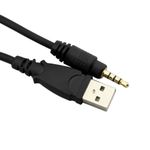 USB to 3.5mm Jack Data Sync & Charge Cable - Works with MP3 / MP4 Players, Pocket Speakers, i’m Watch and more - Aux to USB - Aux Audio Adapter - Length = 15cm / 0.5ft