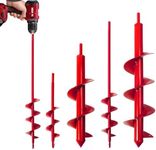 4 Pack Garden Auger Drill Bit for Planting,Ground Soil Earth Spiral Drill Bits for 3/8" Hex Drive Drill, Auger Drill for Bulbs Planting, Hole Digger Flowers,Bedding Digging Plant Rapid Planter Tool