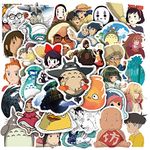 Yangsiw Hayao Miyazaki Stickers Japanese Cartoon Stickers, Studio Ghibli Anime Stickers for Laptop, Cars, Phone, Water Bottle, Skateboard, Suitcase, Guitar, Pad 50pcs …