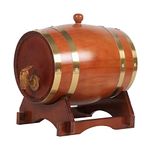 YANGUANG Wine Barrel Chocolate Color 1.5L/3L/5L/10L/20L/25L/30L/50L Oak Barrel，Vintage Wooden Oak Barrel For Winemaking Or Storage Beer Whisky Rum，Suitable For Bars(Size:10L)