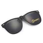 Polarization Clip-On Sunglasses Unisex-Elegant&Comfortable Clips Flip up Myopic Sunglasses for Outdoor/Driving/Fishing (Black)