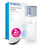 BRITA Water Filter Bottle Light Blue (600ml) incl. 2x MicroDisc Filters - packaging may vary