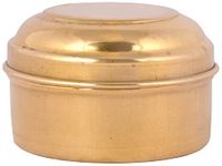 SHIV SHAKTI ARTS® Pure Brass Box |Jewellery Box|Pital Dibbi| Puja - Mandir Roli/Chawal/Chandan/Kumkum Puja Box/Dabbi-Size No 1 (2 Piece,Yellow)
