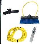 UNGER Professional Window & Solar Panel Cleaning Kit with 6m (19ft) Fiberglass Telescopic Window Cleaning Pole & Angled Brush – Water Fed Cleaning System for Solar Panels, Conservatories, Roof Windows