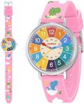 Time Teacher Kids Watch for Children Girls Boys,Cartoon Waterproof Analog Watches for Girls Ages 3-12,Toddler First Watch with Quartz Movement,Educational Teaching Watch Gifts with Easy To Read Dial
