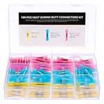 Wirefy 180 PCS Heat Shrink Butt Connectors Kit - Marine Grade Butt Connectors - Wire Butt Splice Connectors - Electrical Waterproof Heat Shrink Butts - 22-10 AWG