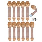 KIDS STATION™ Furniture Safety Locks for Kids, Pack of 12, Beige Locks, Made in India Child Safety Locks for Drawer, Cabinet, Cupboard, Baby Proofing Product, Strong Adhesive Safety Lock